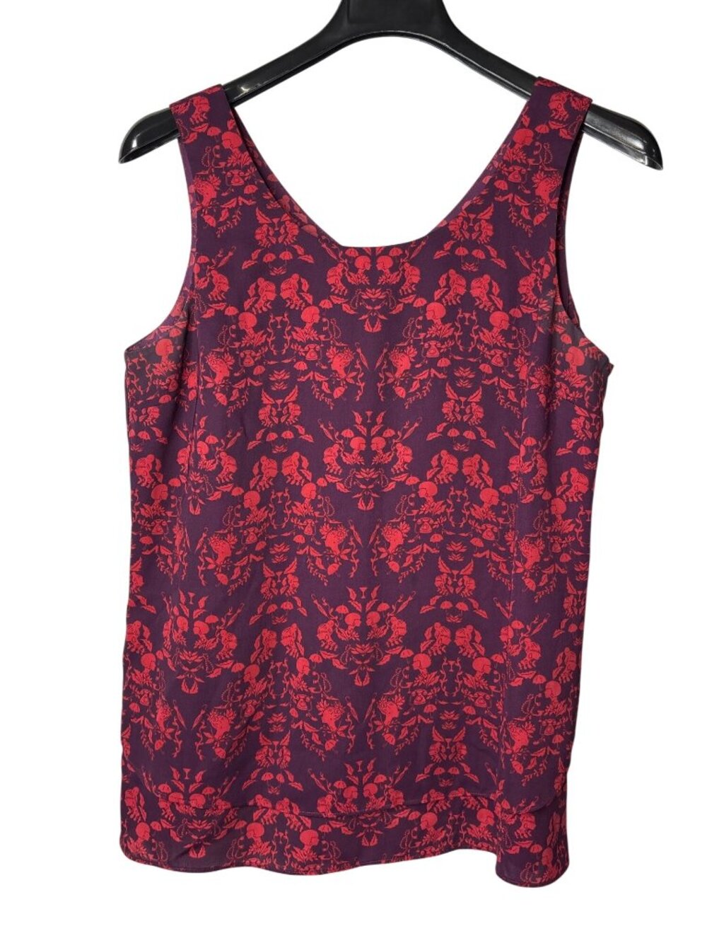 CAbi Cameo Sleeveless Top Size L Layered Purple Red Style 3258